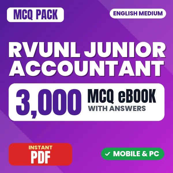 RVUNL Junior Accountant Exam – 3000 MCQ eBook with Answers | English Medium PDF Download