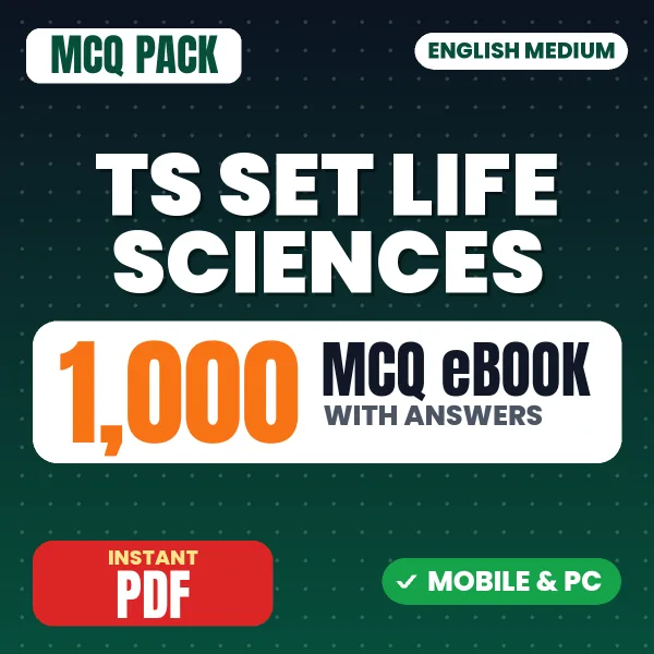TS SET (Life Sciences) Exam – 1000 MCQ eBook with Answers | English Medium PDF Download