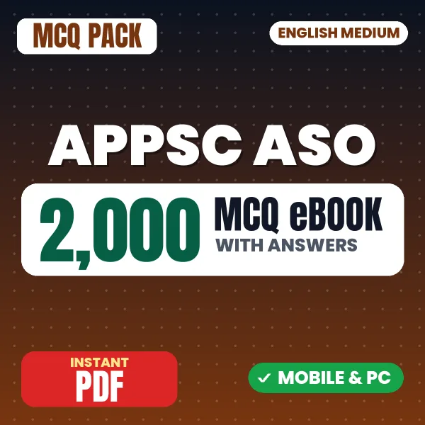 APPSC ASO Screening Test Exam – 2000 MCQ eBook with Answers | English Medium PDF Download