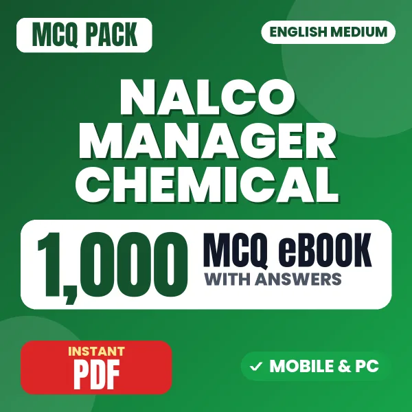 NALCO Manager (Chemical) Exam – 1000 MCQ eBook with Answers | English Medium PDF Download