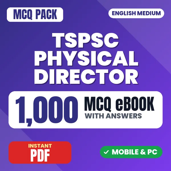TSPSC Physical Director Exam Paper I – 1000 MCQ eBook with Answers | English Medium PDF Download