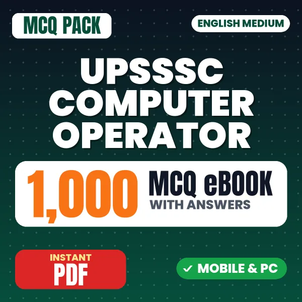 UPSSSC Computer Operator Exam – 1000 MCQ eBook with Answers | English Medium PDF Download