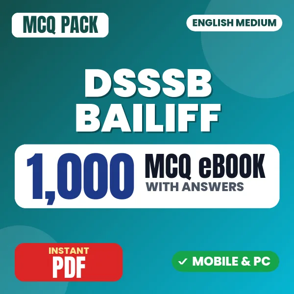 DSSSB Bailiff Exam – 1000 MCQ eBook with Answers | English Medium PDF Download