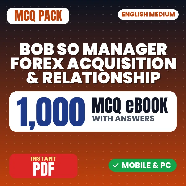 Bank of Baroda SO (Manager- Forex Acquisition & Relationship) Exam – 1000 MCQ eBook with Answers | English Medium PDF Download