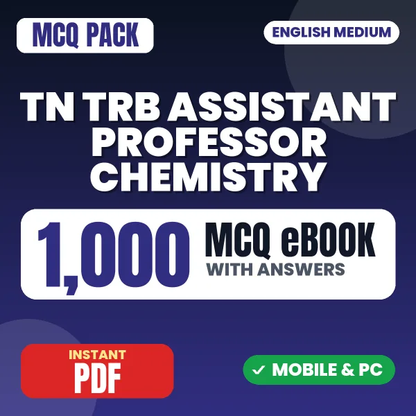 TN TRB Assistant Professor Chemistry Exam Paper 2 (Section A) – 1000 MCQ eBook with Answers | English Medium PDF Download