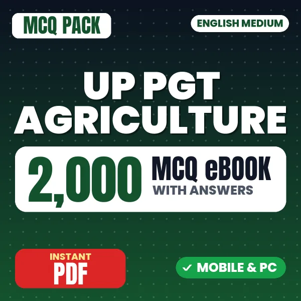UP PGT Agriculture Exam – 2000 MCQ eBook with Answers | English Medium PDF Download