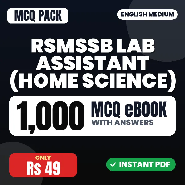 RSMSSB Lab Assistant (Home Science) Exam – 1000 MCQ eBook with Answers | English Medium PDF Download