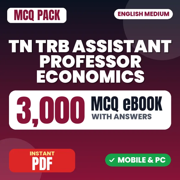 TN TRB Assistant Professor Economics Exam Paper 2 (Section A) – 3000 MCQ eBook with Answers | English Medium PDF Download
