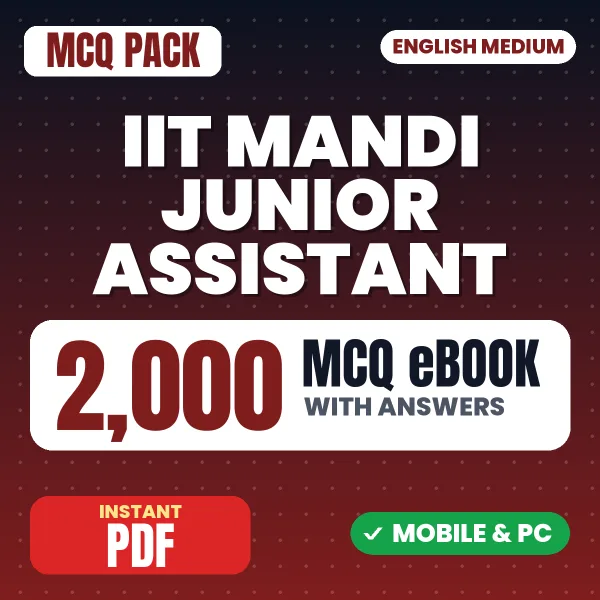 IIT Mandi Junior Assistant Exam – 2000 MCQ eBook with Answers | English Medium PDF Download