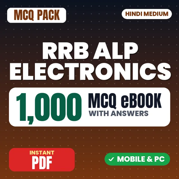 RRB ALP Electronics Exam CBT 1 Stage 1 – 1000 MCQ eBook with Answers | Hindi Medium PDF Download
