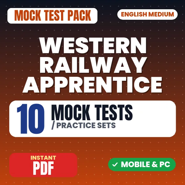 RRC Western Railway Apprentice Exam – 10 Mock Tests / Practice Sets | English Medium PDF Download