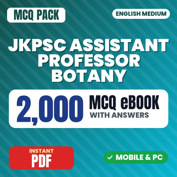 JKPSC Assistant Professor (Botany) Exam – 2000 MCQ eBook with Answers | English Medium PDF Download