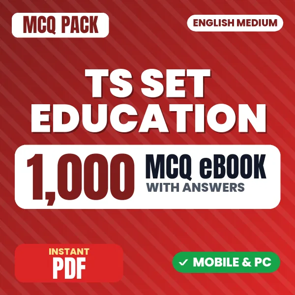 TS SET Education (Paper 2) Exam – 1000 MCQ eBook with Answers | English Medium PDF Download