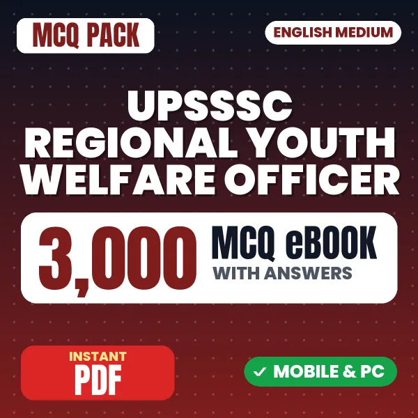 UPSSSC Regional Youth Welfare Officer Exam – 3000 MCQ eBook with Answers | English Medium PDF Download