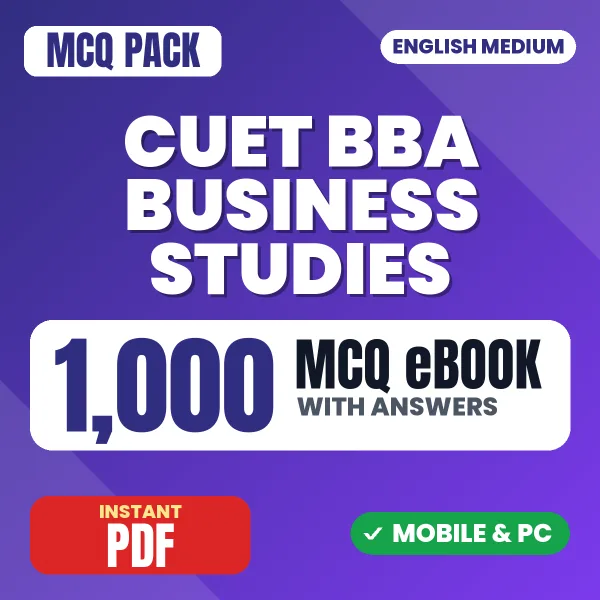 CUET BBA Business Studies Exam – 1000 MCQ eBook with Answers | English Medium PDF Download