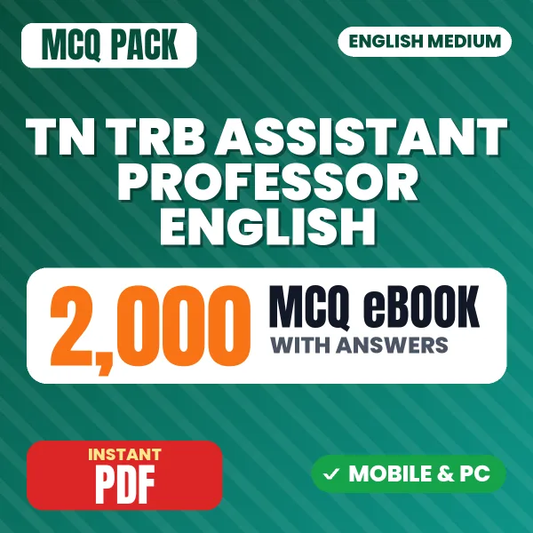 TN TRB Assistant Professor English Exam – 2000 MCQ eBook with Answers | English Medium PDF Download
