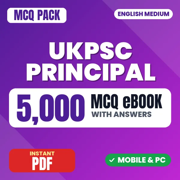 UKPSC Principal Exam Paper 1 – 5000 MCQ eBook with Answers | English Medium PDF Download