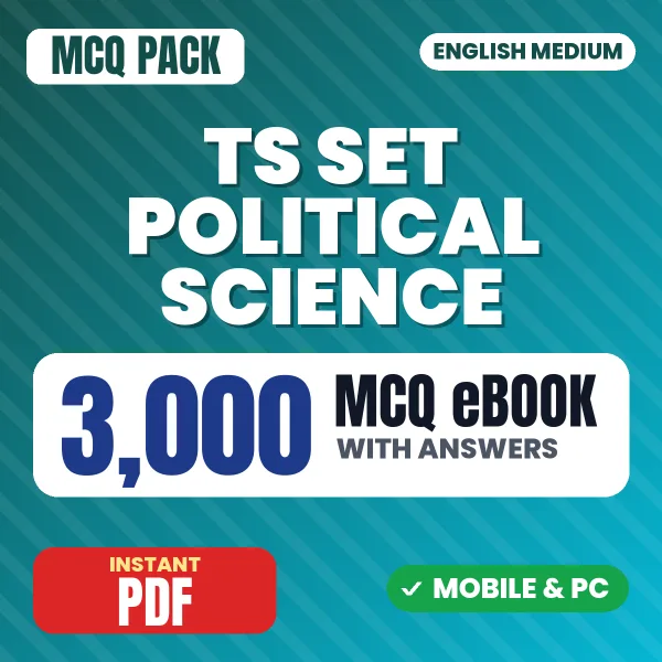 TS SET (Political Science) Exam – 3000 MCQ eBook with Answers | English Medium PDF Download