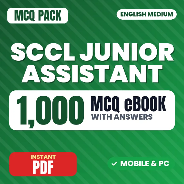 SCCL Junior Assistant Exam – 1000 MCQ eBook with Answers | English Medium PDF Download