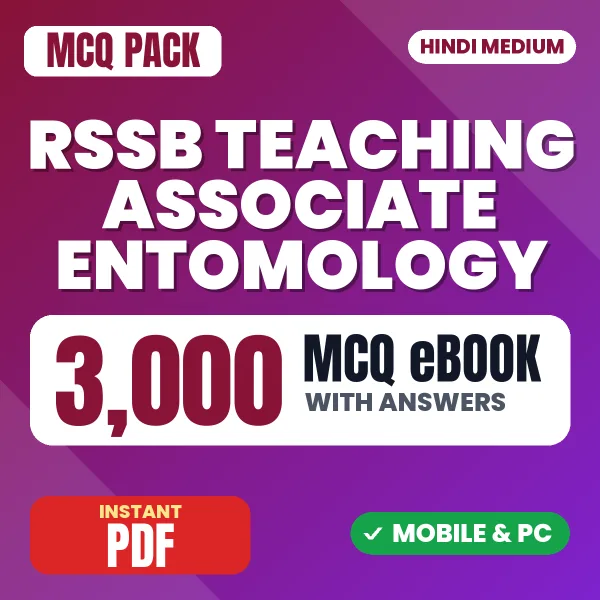 RSSB Teaching Associate (Entomology) Exam Paper 1 – 3000 MCQ eBook with Answers | Hindi Medium PDF Download