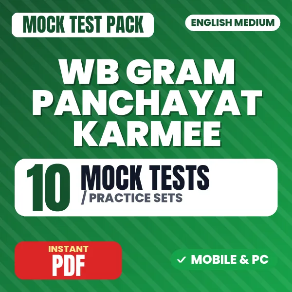 WB Gram Panchayat Karmee – 10 Mock Tests / Practice Sets | English Medium PDF Download