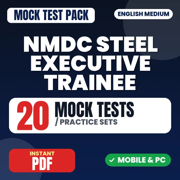 NMDC Steel Executive Trainee (Electrical) Exam – 20 Mock Tests / Practice Sets | English Medium PDF Download