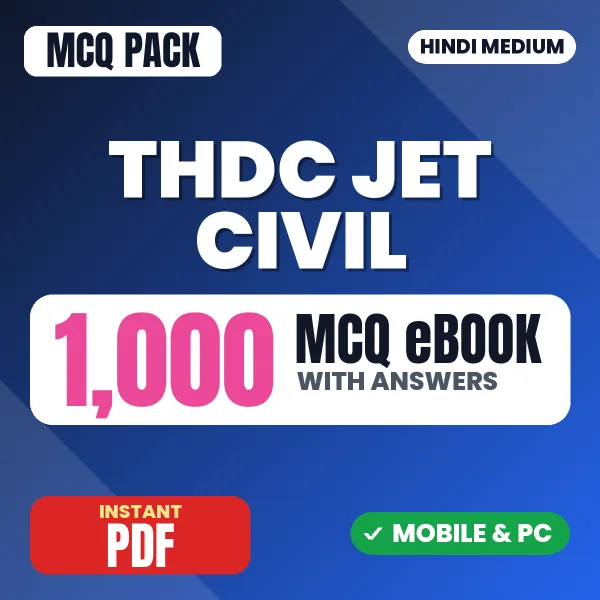 THDC JET Civil Exam – 1000 MCQ eBook with Answers | Hindi Medium PDF Download