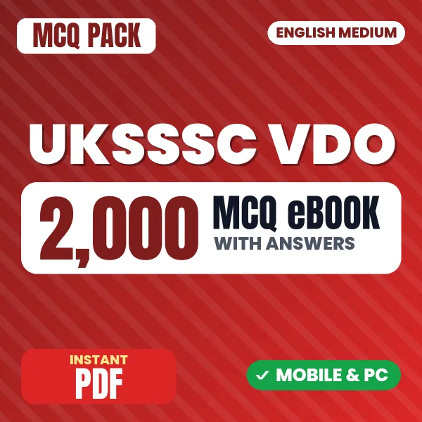 UKSSSC VDO Exam – 2000 MCQ eBook with Answers | English Medium PDF Download
