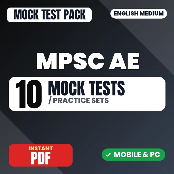 MPSC Assistant Engineer Prelims Exam (Civil) – 10 Mock Tests / Practice Sets | English Medium PDF Download