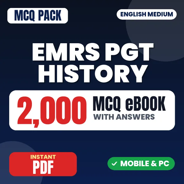 EMRS PGT History Exam Tier 2 – 2000 MCQ eBook with Answers | English Medium PDF Download