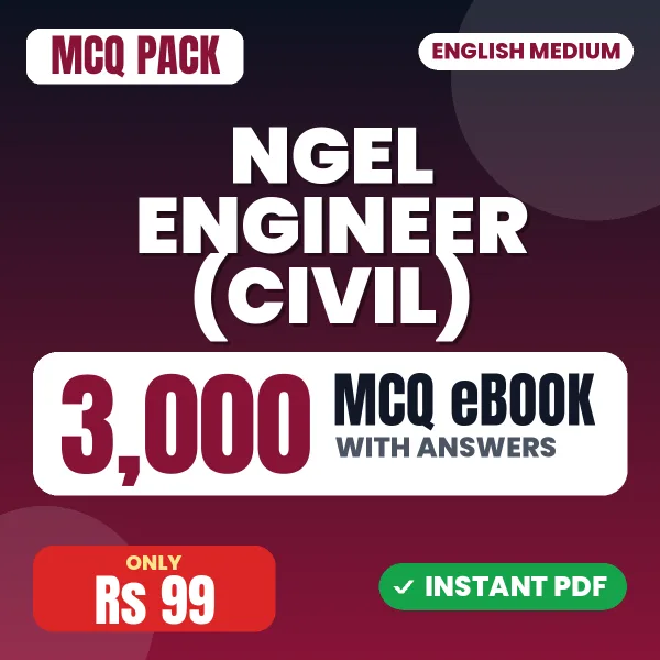 NGEL Engineer (Civil) Exam – 3000 MCQ eBook with Answers | English Medium PDF Download