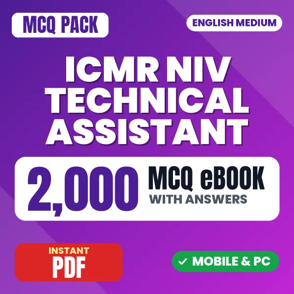 ICMR NIV Technical Assistant Exam – 2000 MCQ eBook with Answers | English Medium PDF Download