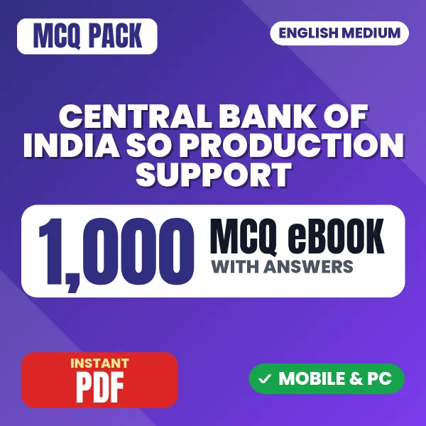 Central Bank of India SO (Production Support) Exam – 1000 MCQ eBook with Answers | English Medium PDF Download