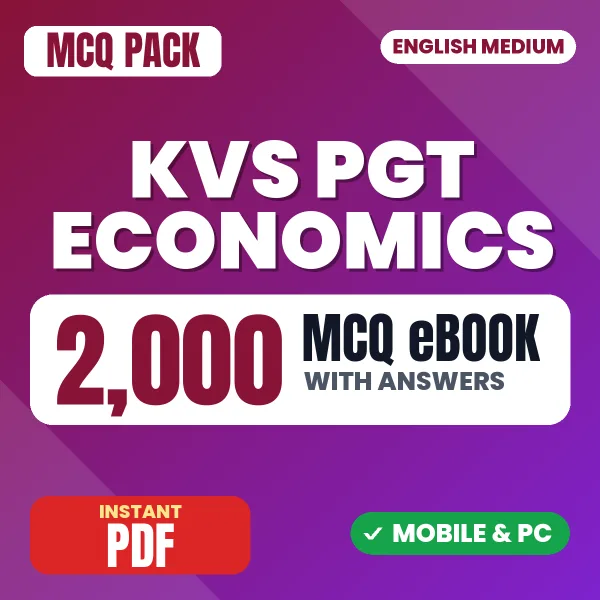 KVS PGT Economics Tier 1 Preliminary Exam – 2000 MCQ eBook with Answers | English Medium PDF Download