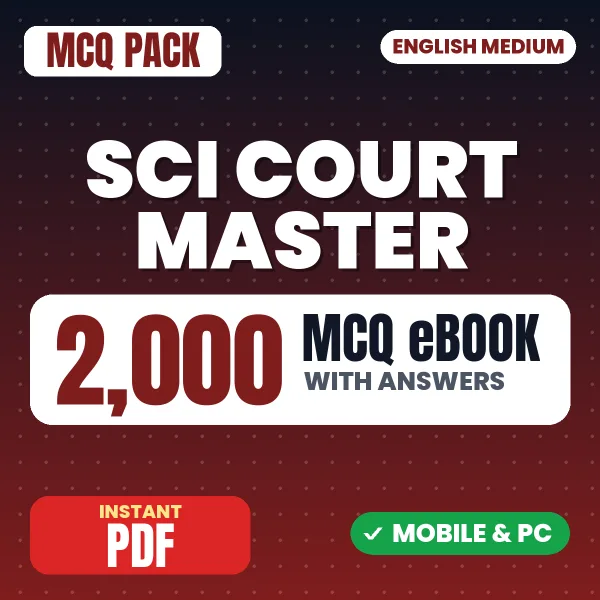SCI Court Master Exam – 2000 MCQ eBook with Answers | English Medium PDF Download