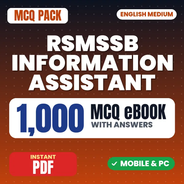 RSMSSB Information Assistant Exam Part A – 1000 MCQ eBook with Answers | English Medium PDF Download