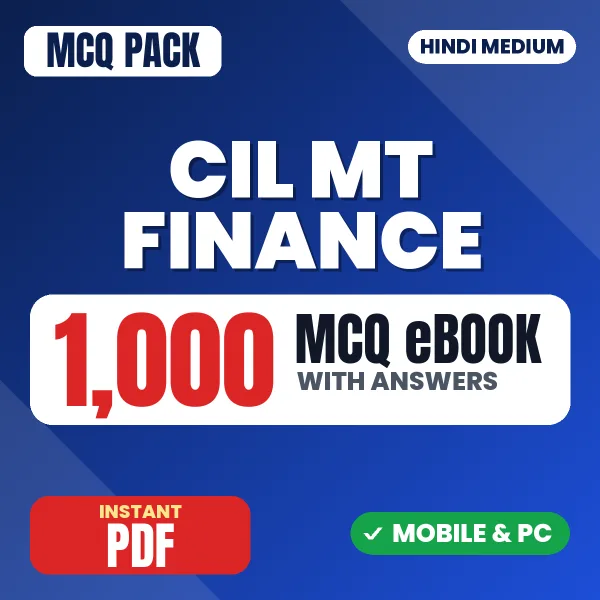 CIL Management Trainee (Finance) Exam – 1000 MCQ eBook with Answers | Hindi Medium PDF Download