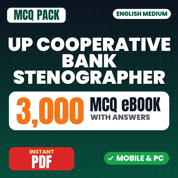 UP Cooperative Bank Stenographer Preliminary Exam – 3000 MCQ eBook with Answers | English Medium PDF Download