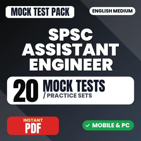Sikkim PSC Assistant Engineer Exam Paper 1 – 20 Mock Tests / Practice Sets | English Medium PDF Download