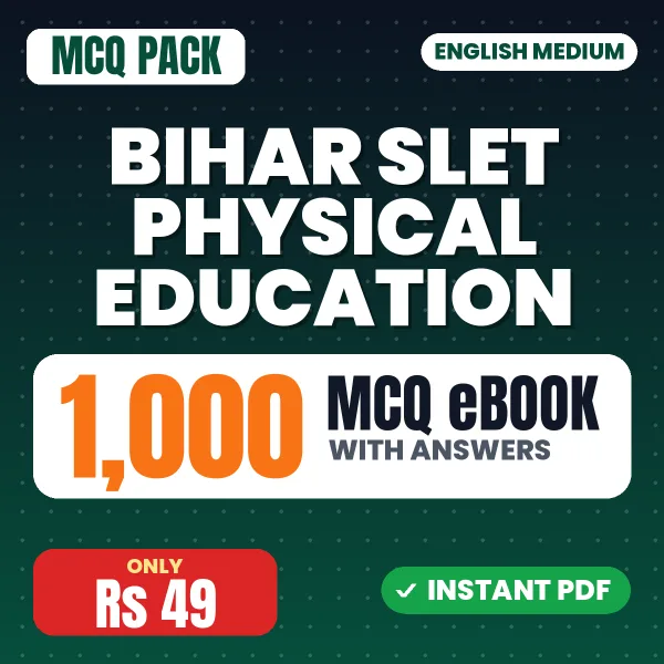 Bihar SLET Physical Education Exam – 1000 MCQ eBook with Answers | English Medium PDF Download