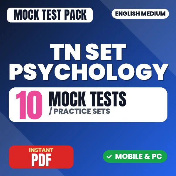 TN SET Psychology Exam – 10 Mock Tests / Practice Sets | English Medium PDF Download
