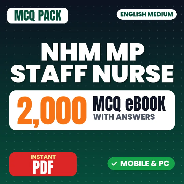NHM MP Staff Nurse Exam – 2000 MCQ eBook with Answers | English Medium PDF Download