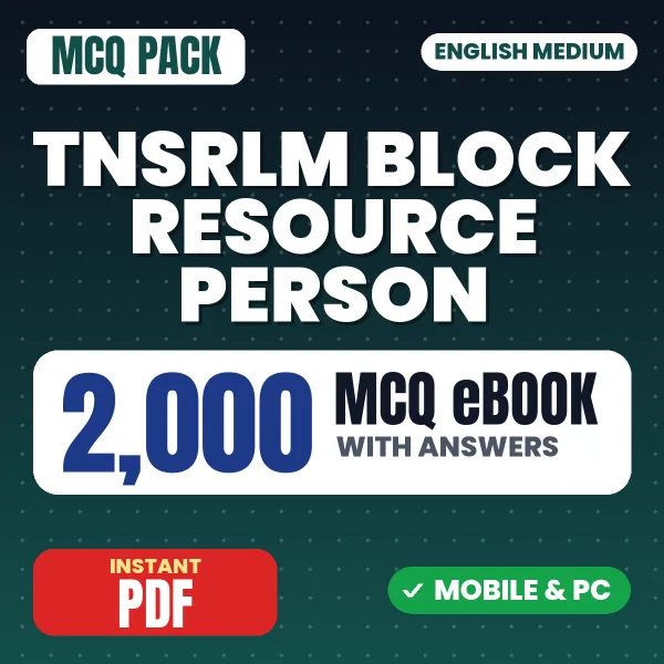 TNSRLM Block Resource Person Exam – 2000 MCQ eBook with Answers | English Medium PDF Download