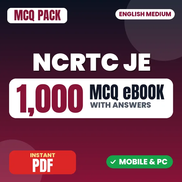 NCRTC JE Exam (Electrical) – 1000 MCQ eBook with Answers | English Medium PDF Download
