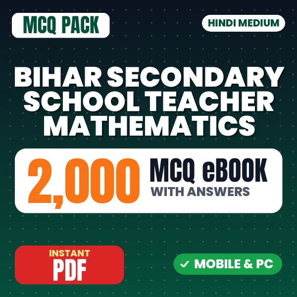 Bihar Secondary School Teacher Mathematics Exam – 2000 MCQ eBook with Answers | Hindi Medium PDF Download