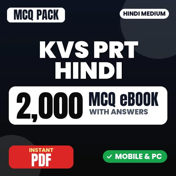 KVS PRT (Hindi) Exam – 2000 MCQ eBook with Answers | Hindi Medium PDF Download
