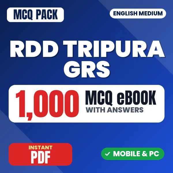 RDD Tripura GRS Exam – 1000 MCQ eBook with Answers | English Medium PDF Download