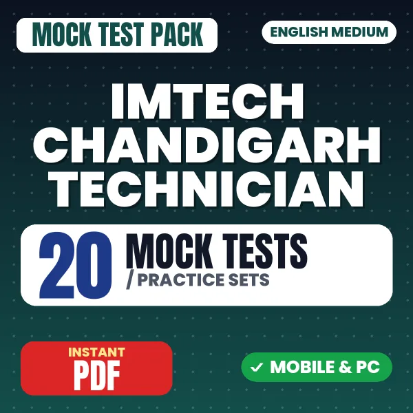 IMTECH Chandigarh Technical Assistant & Technician Exam Paper II – 20 Mock Tests / Practice Sets | English Medium PDF Download