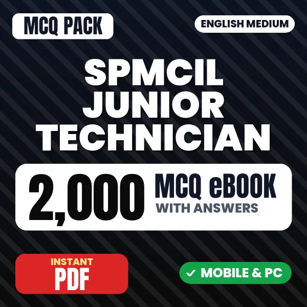 SPMCIL Junior Technician Exam (Printing & Control) – 2000 MCQ eBook with Answers | English Medium PDF Download