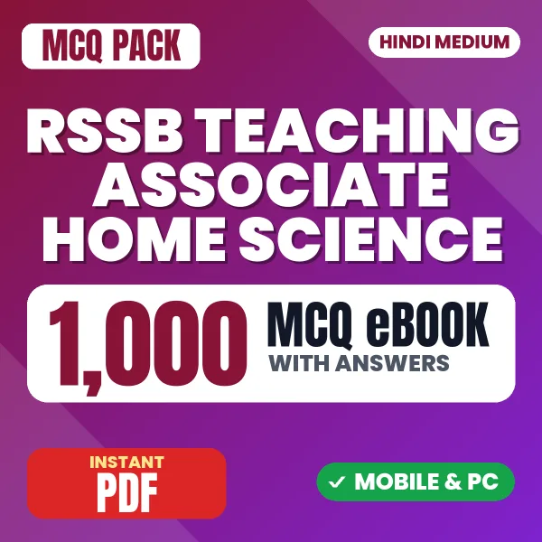 RSSB Teaching Associate (Home Science) Exam Paper 1 – 1000 MCQ eBook with Answers | Hindi Medium PDF Download